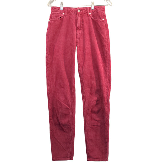 BDG Women's High Rise Corduroy Mom Jeans Red Size 27 Cotton 5-Pocket - Picture 1 of 12